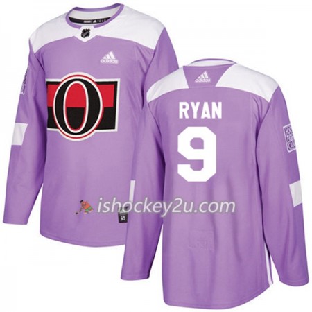 Mænd NHL Ottawa Senators Trøje Bobby Ryan 9 Adidas 2017-2018 Lilla Fights Cancer Practice Authentic